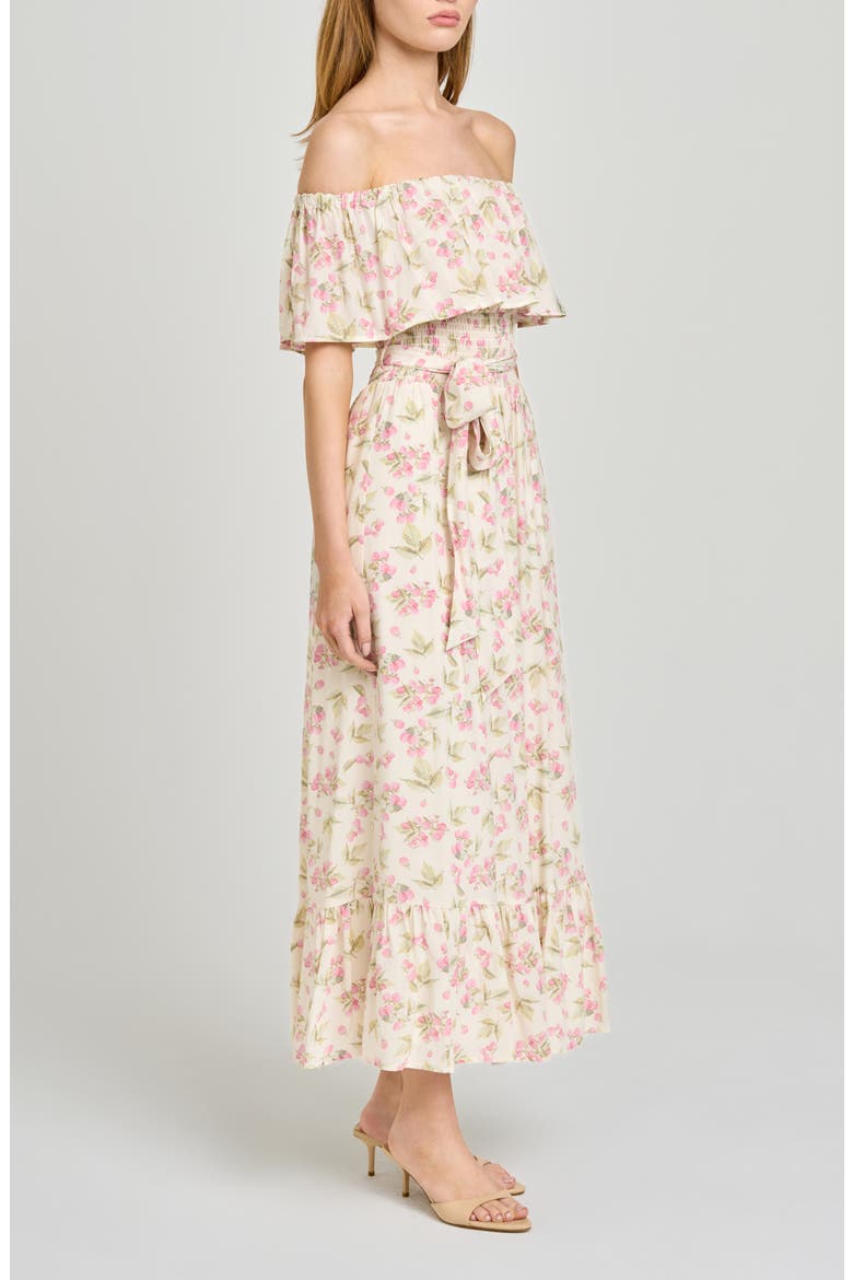 Indie Floral Off-the-Shoulder Dress, Alternate, color, GARDEN RASPBERRY