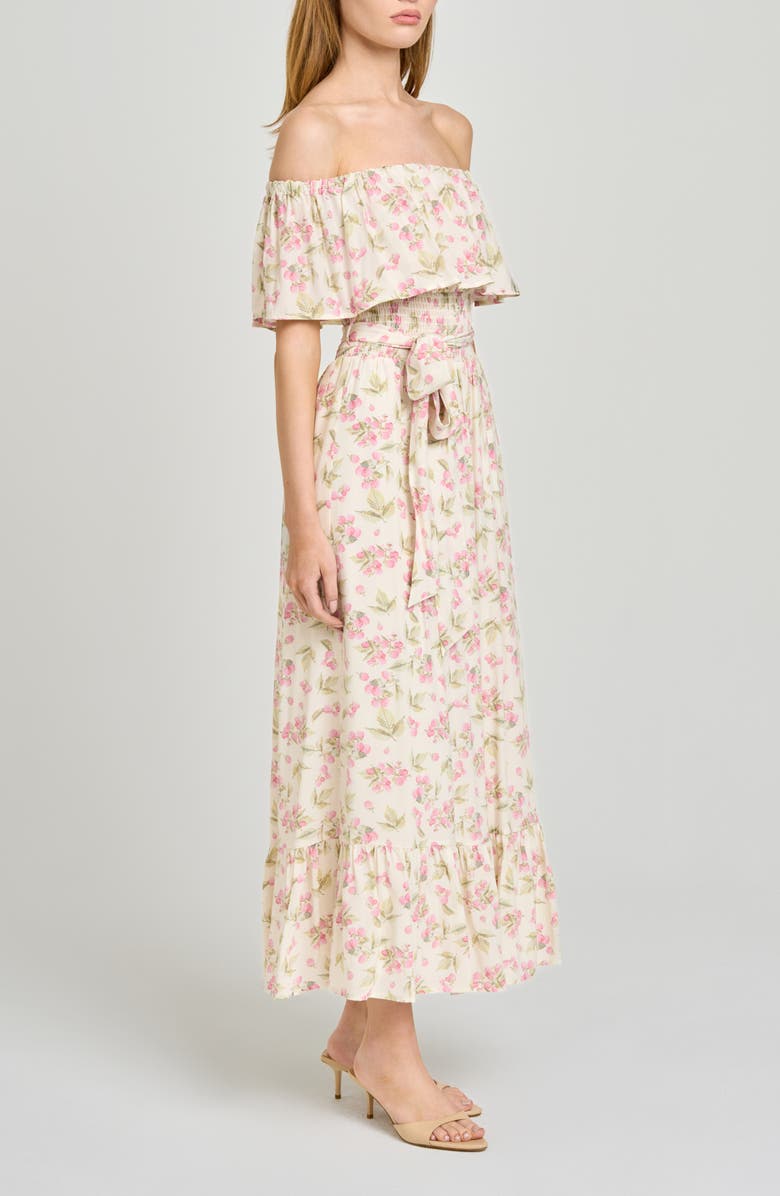 WAYF Indie Floral Off-the-Shoulder Dress, Alternate, color, Garden Raspberry