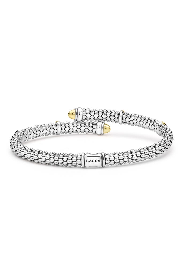2-Tone Caviar Versa Bypass Bracelet, Alternate, color, TWO TONE