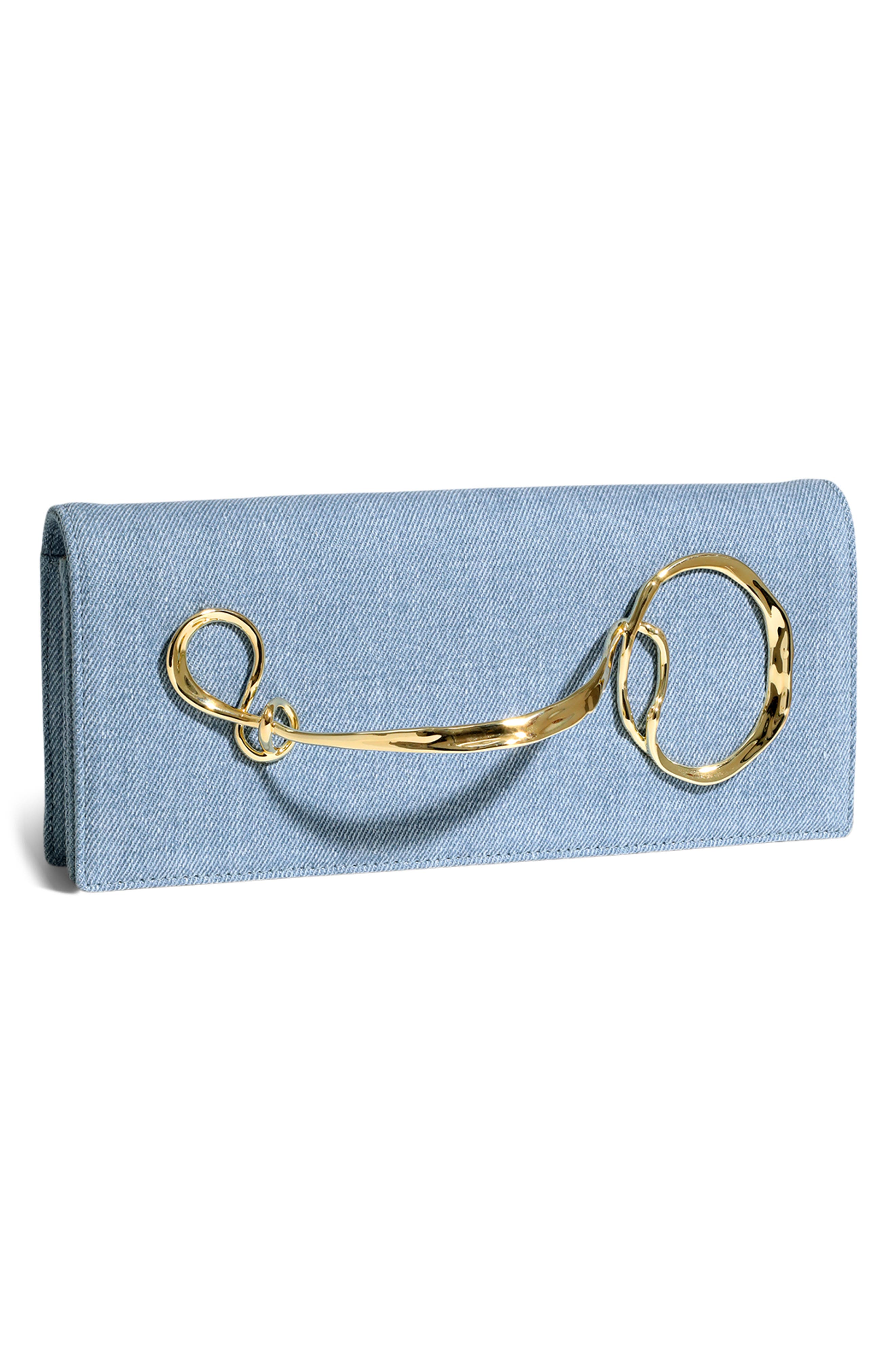 Alexis Bittar TWST GD HNDL CLTCH, Alternate, color, Chambray