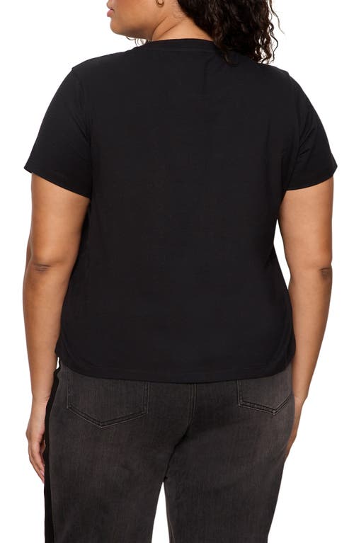 Sanctuary Floral Crystal Embellished Organic Cotton T-shirt In Black