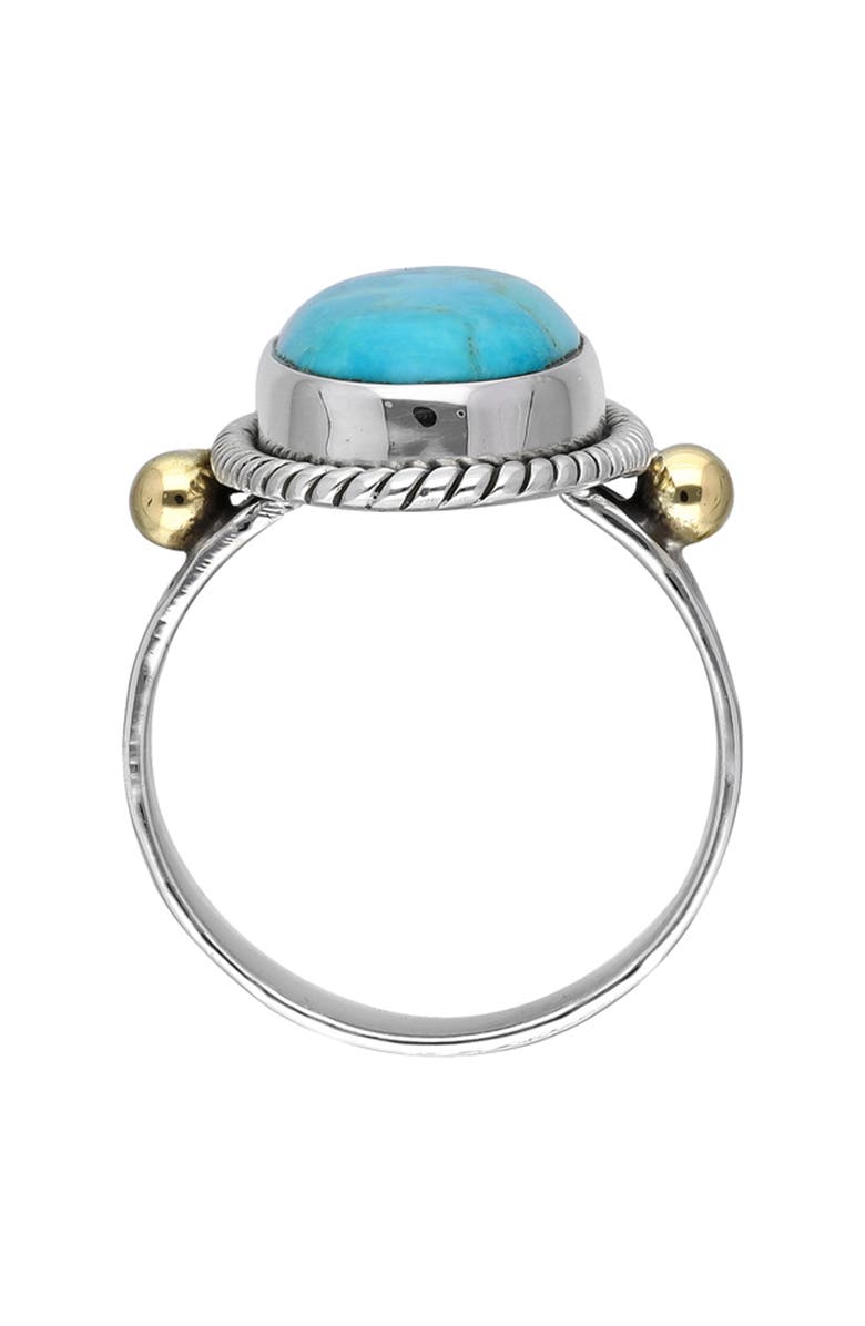 YS GEMS Sterling Silver Braided Trim Turquoise Ring, Alternate, color, 
