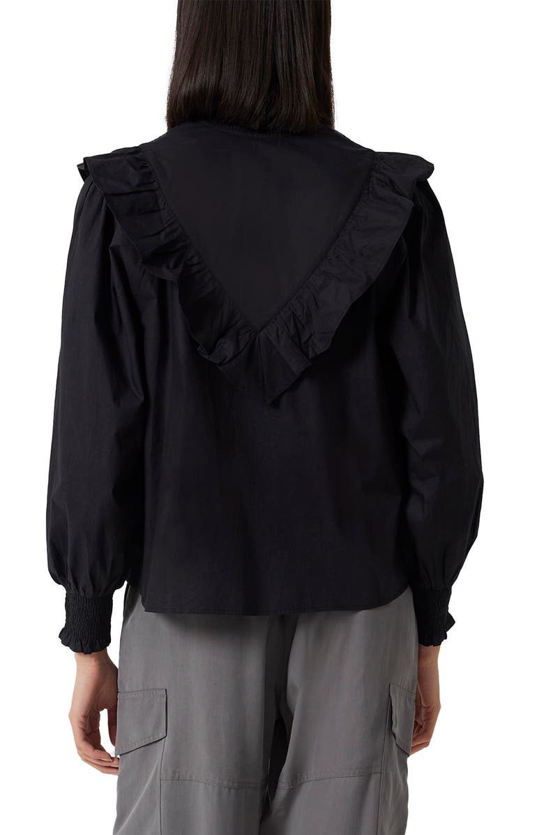 French Connection Ruffle Cotton Blouse, Alternate, color, 
