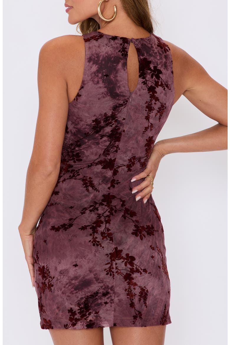 Heiress Tie Waist Minidress, Alternate, color, MERLOT PRINT