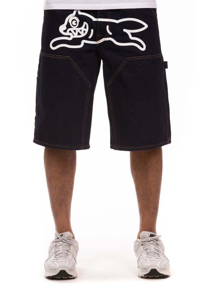 Stick Denim Shorts, Main, color, RAW RINSE