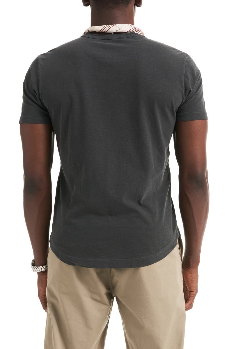 BUCK MASON Curve Hem Cotton Slub T-Shirt, Alternate, color, Coal