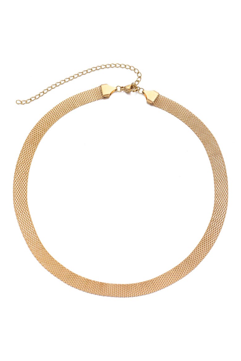 18K Gold Plated Mesh Chain Necklace, Main, color, GOLD