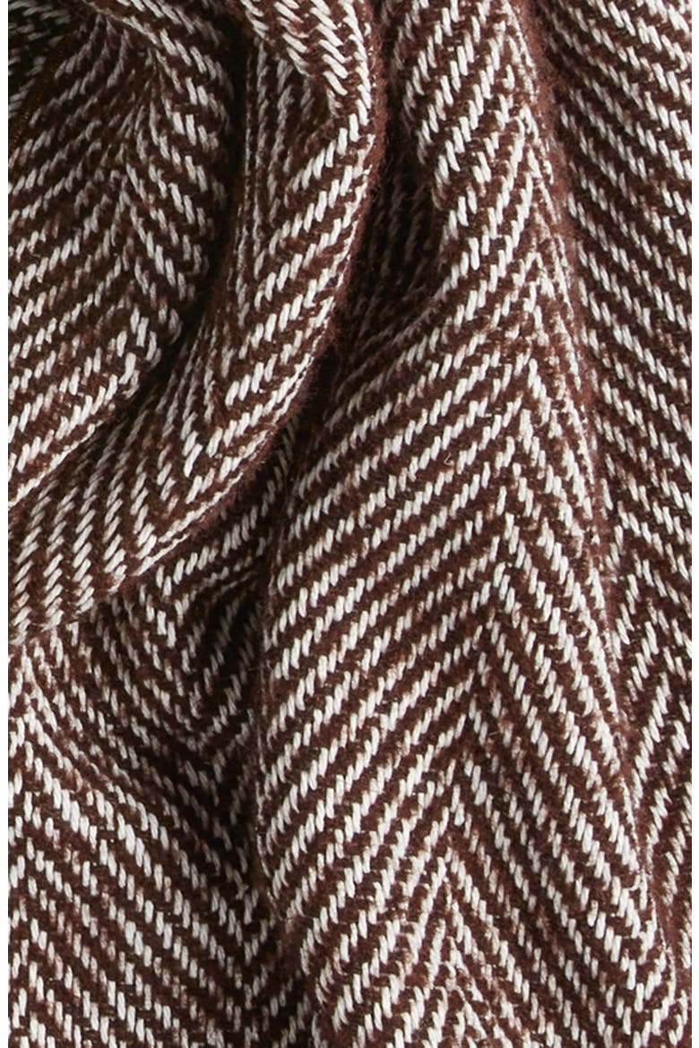 Herringbone Wool Scarf, Alternate, color, BROWN