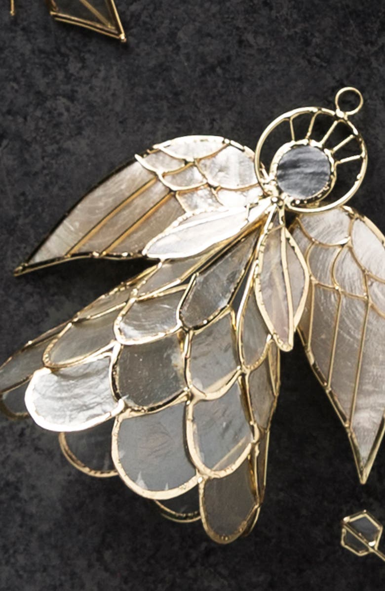 Balsam Hill Angel Capiz Ornament Set, Alternate, color, Gold