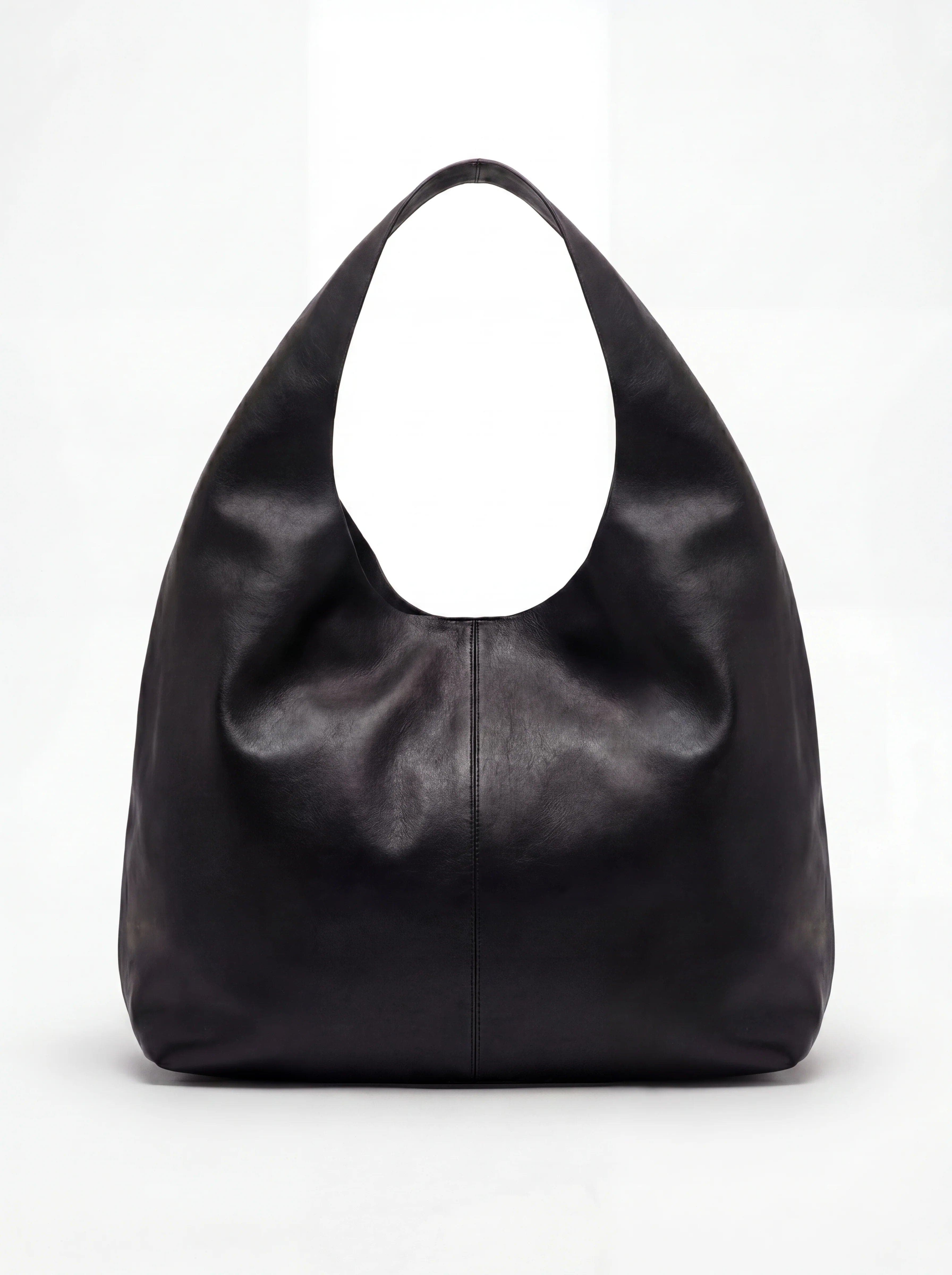 Zesta Leather Hobo Shoulder Bag, Alternate, color, Black