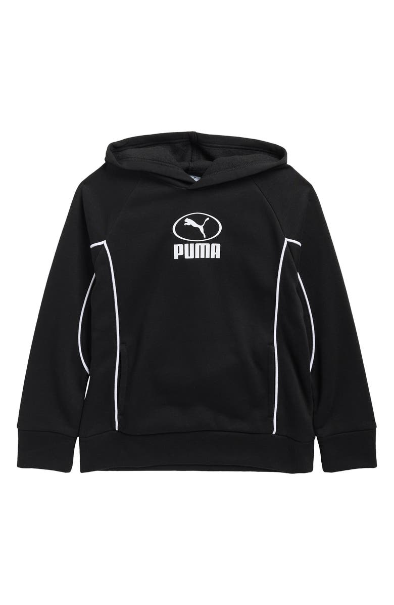 PUMA Kids' Sport Fleece Pullover Hoodie, Main, color, Black