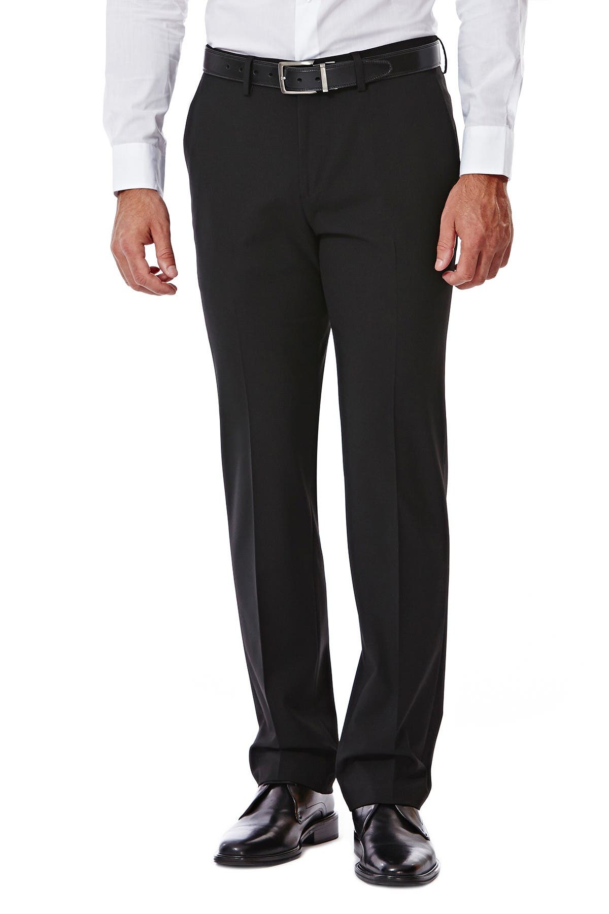 HAGGAR Black Herringbone Ultra Slim Stretch Suit Pants
