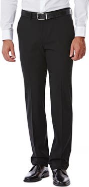 HAGGAR Black Herringbone Ultra Slim Stretch Suit Pants