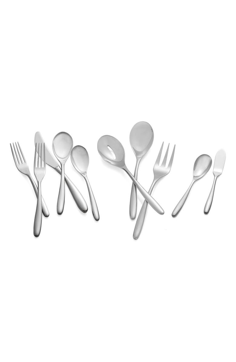 Nambé 'Bend' 45-Piece Flatware Set, Main, color, Silver