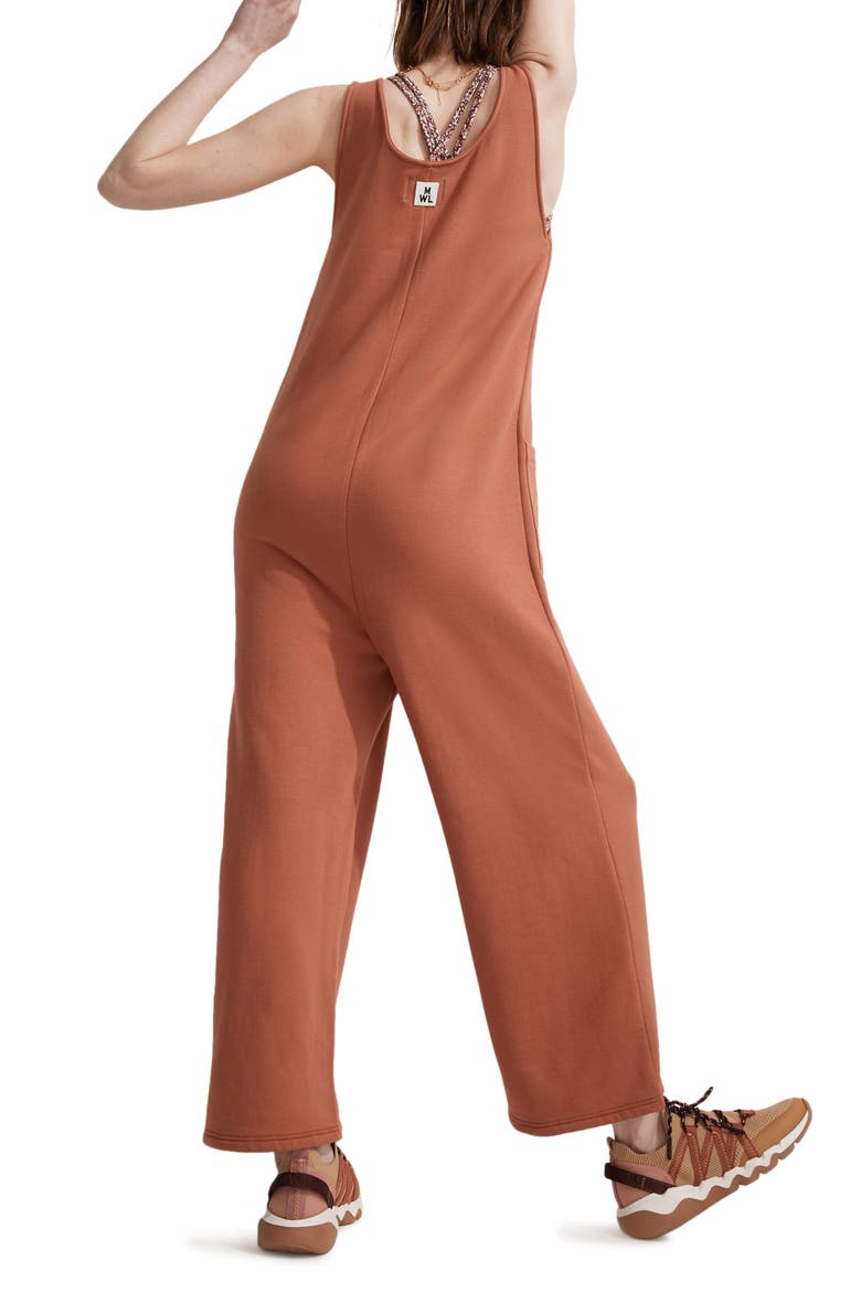 Madewell MWL Superbrushed Pull-On Jumpsuit, Alternate, color, EARTHEN RED