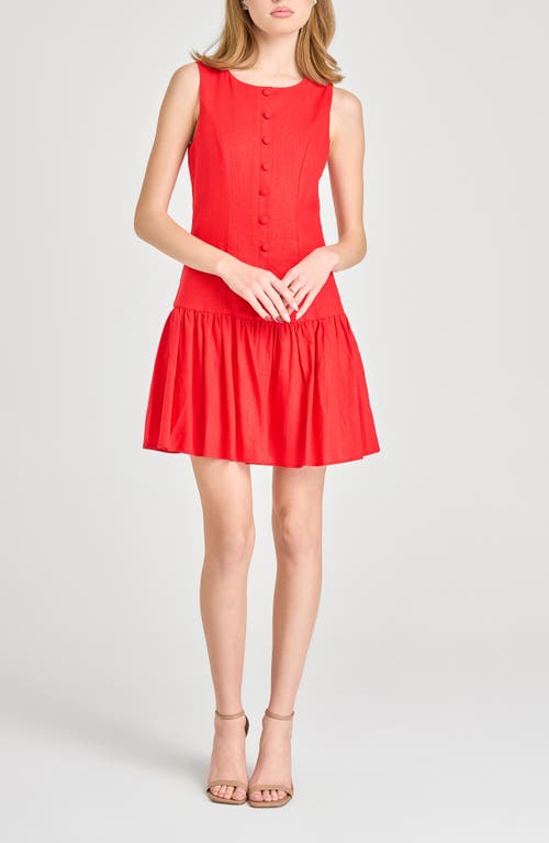 Wayf Martini Linen Blend Minidress In Red