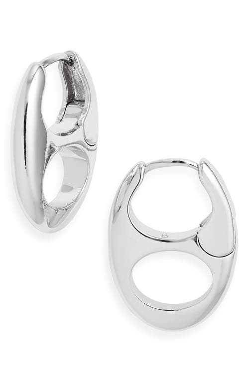 Open Edit Pop Top Huggie Earrings In Metallic
