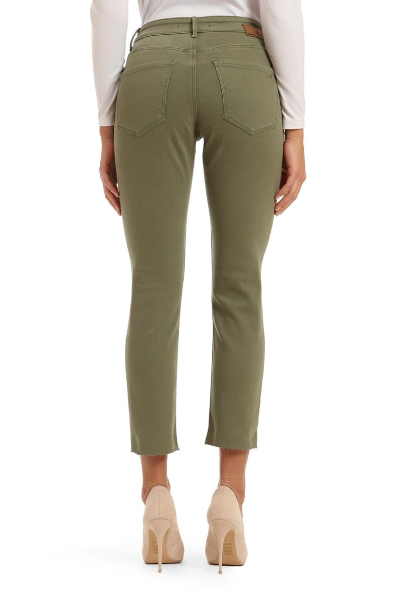 Mavi Viola High Waist Raw Hem Ankle Straight Leg Jeans, Alternate, color, OLIVINE LA VINTAGE