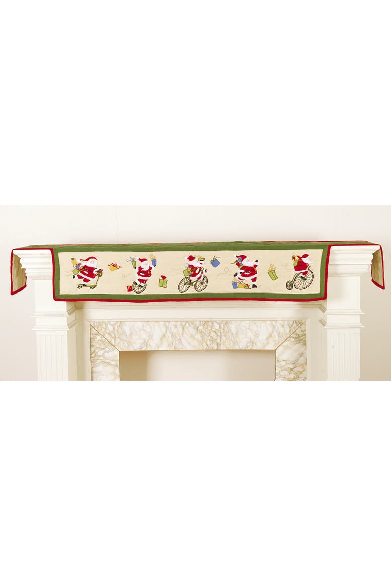 Locomotion Santa Mantel Scarf 18" x 86", Main, color, Off-White