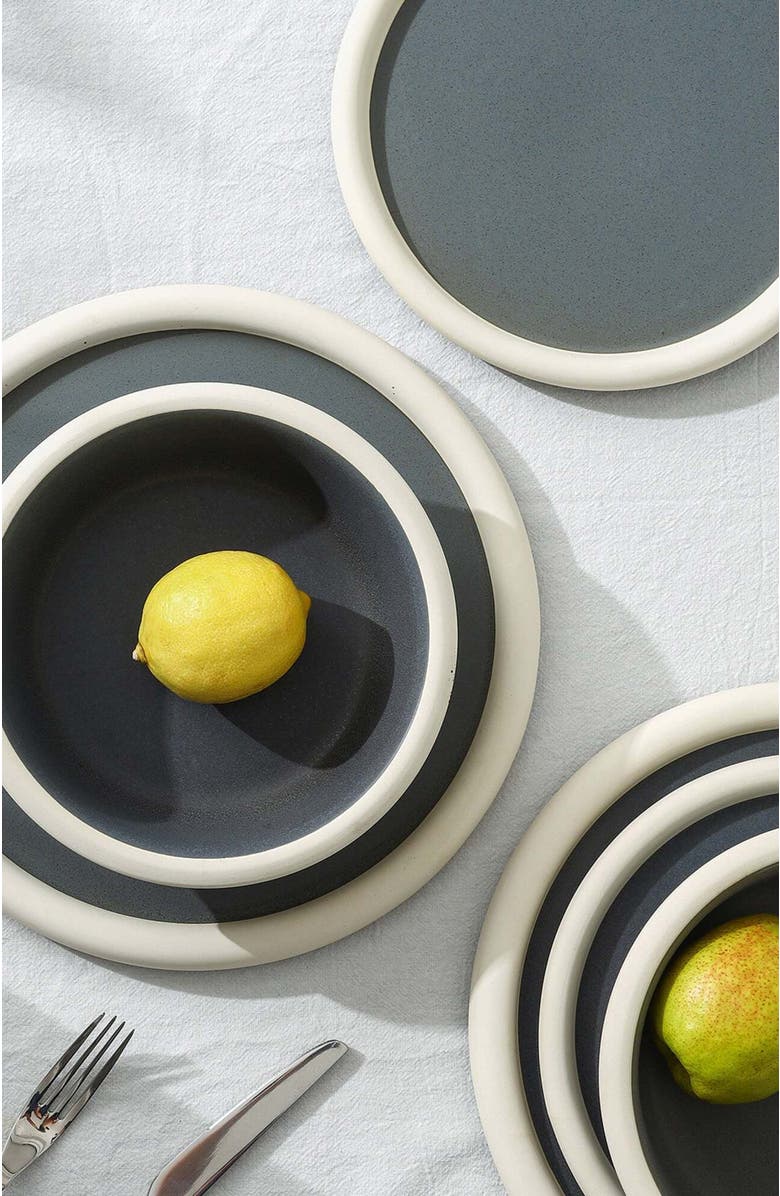 Stone Lain Capri Stoneware 12-Piece Dinnerware Set, Alternate, color, Grey-Blue