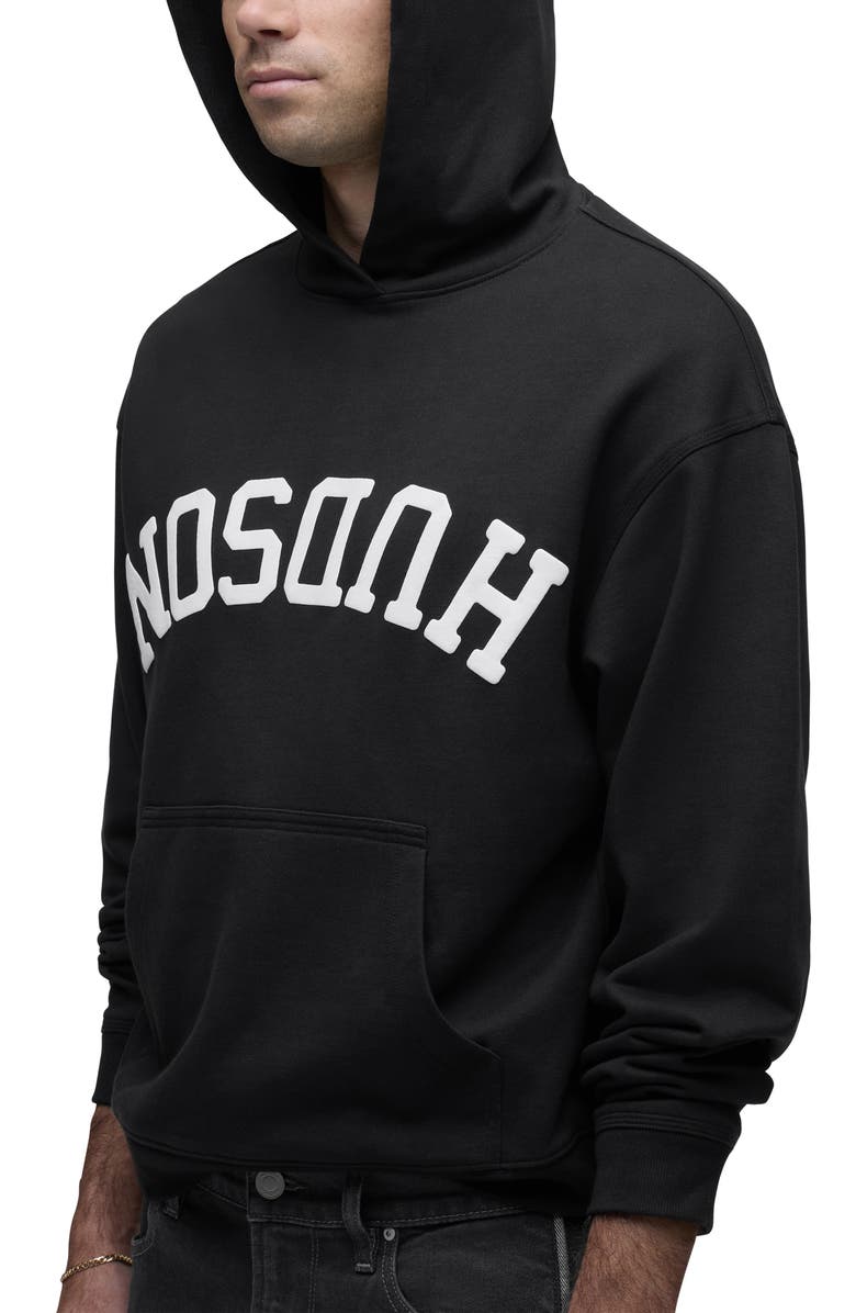 Hudson Jeans Classic Flipped Logo Hoodie, Alternate, color, Black