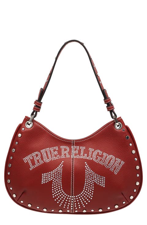 Studded Horseshoe Shoulder Bag