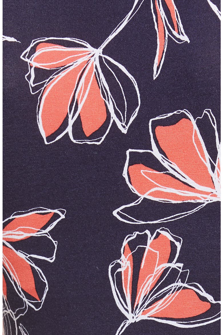 Floral Jersey Maxi Dress, Alternate, color, NAVY/ CORAL