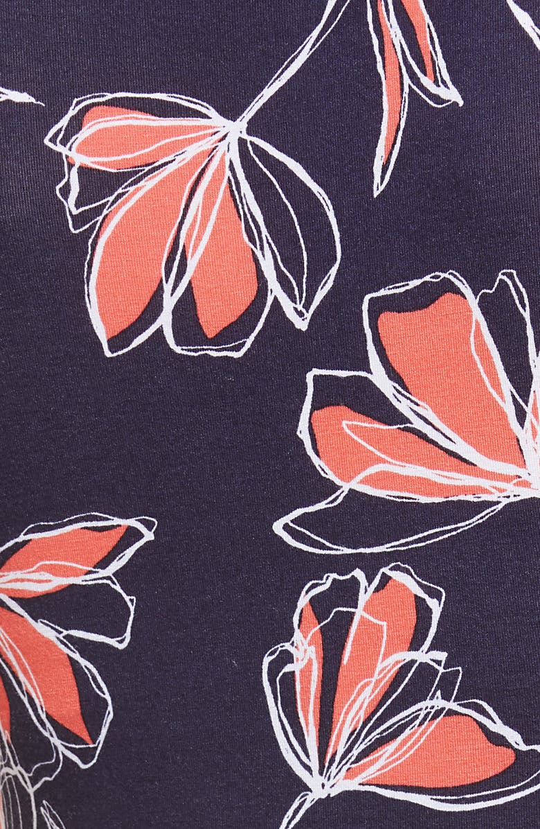 Loveappella Floral Jersey Maxi Dress, Alternate, color, Navy/ Coral