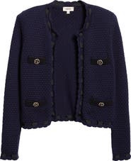 L'AGENCE Astor Contrast Trim Cardigan