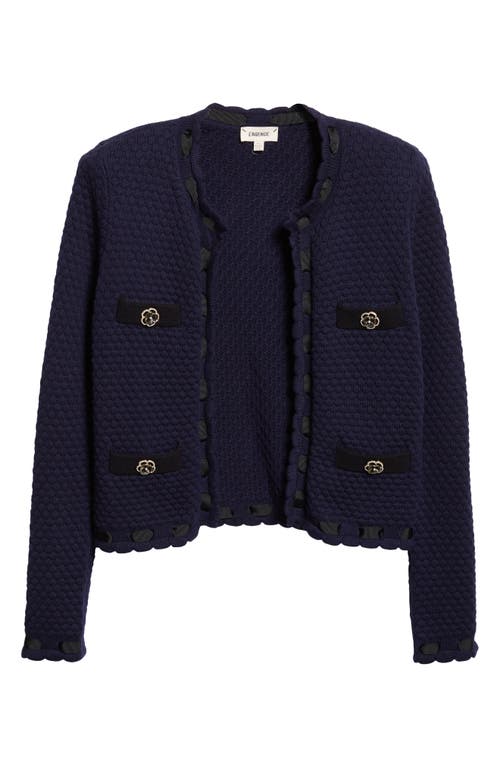 L'agence Astor Contrast Trim Cardigan In Black