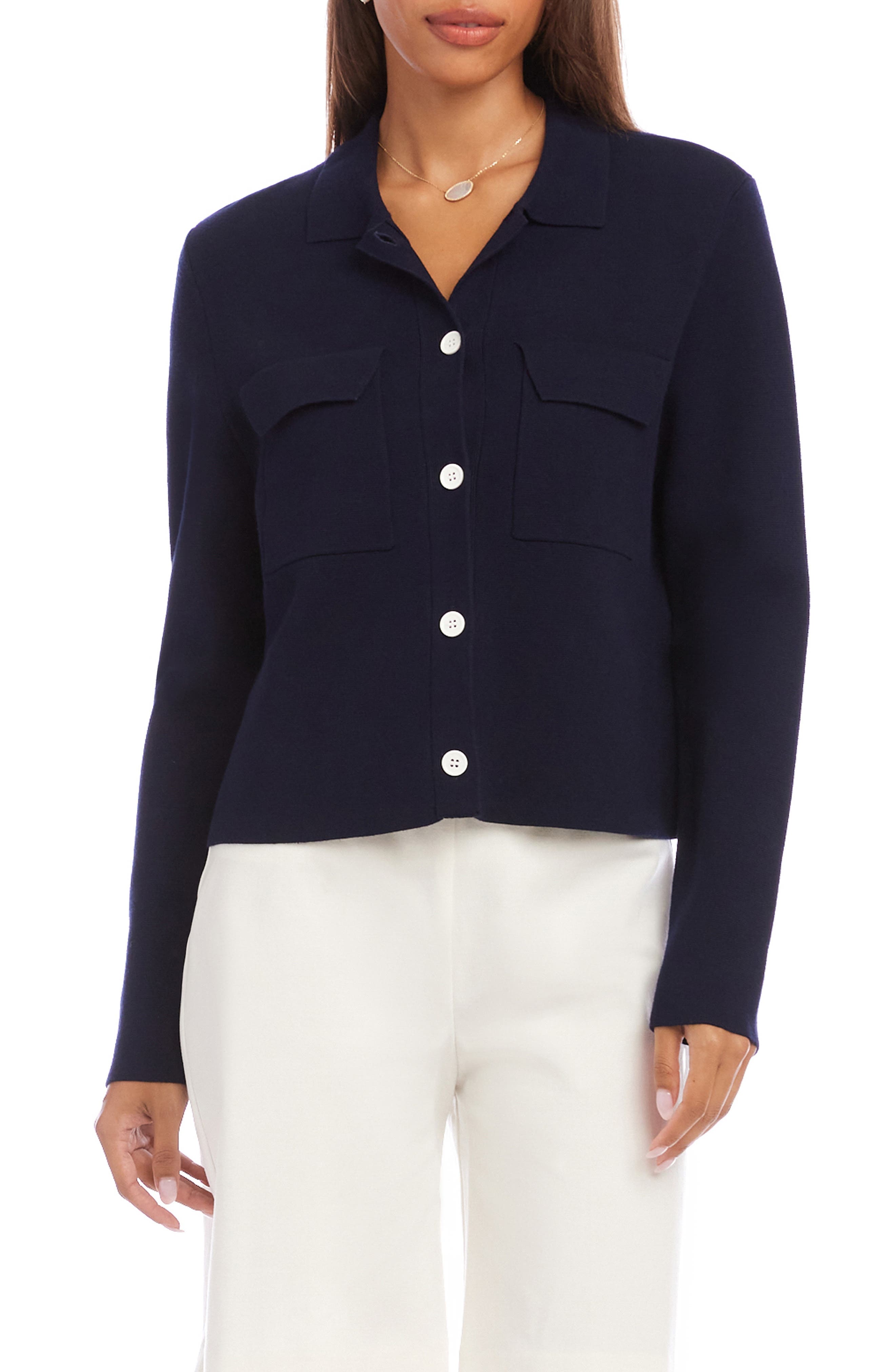 Collared Sweater Jacket - image 3