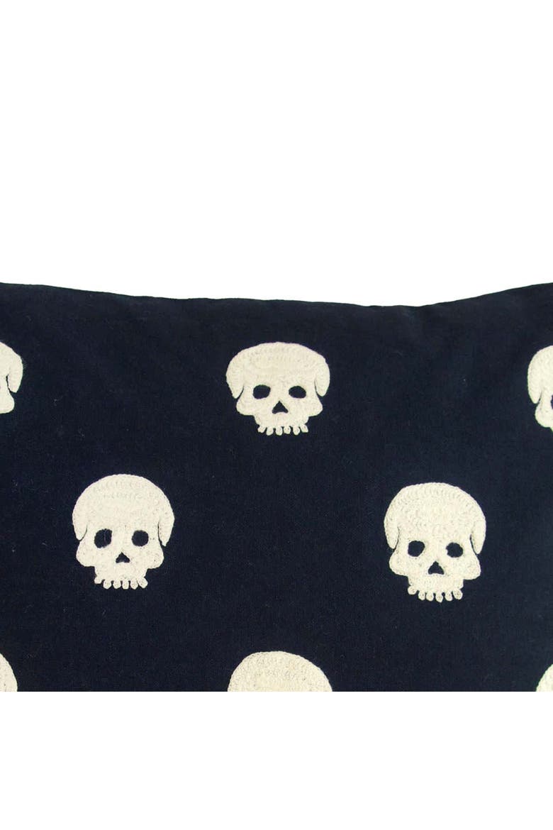 Halloween Skulls Accent Throw Pillow, 18" x 18", Alternate, color, Black