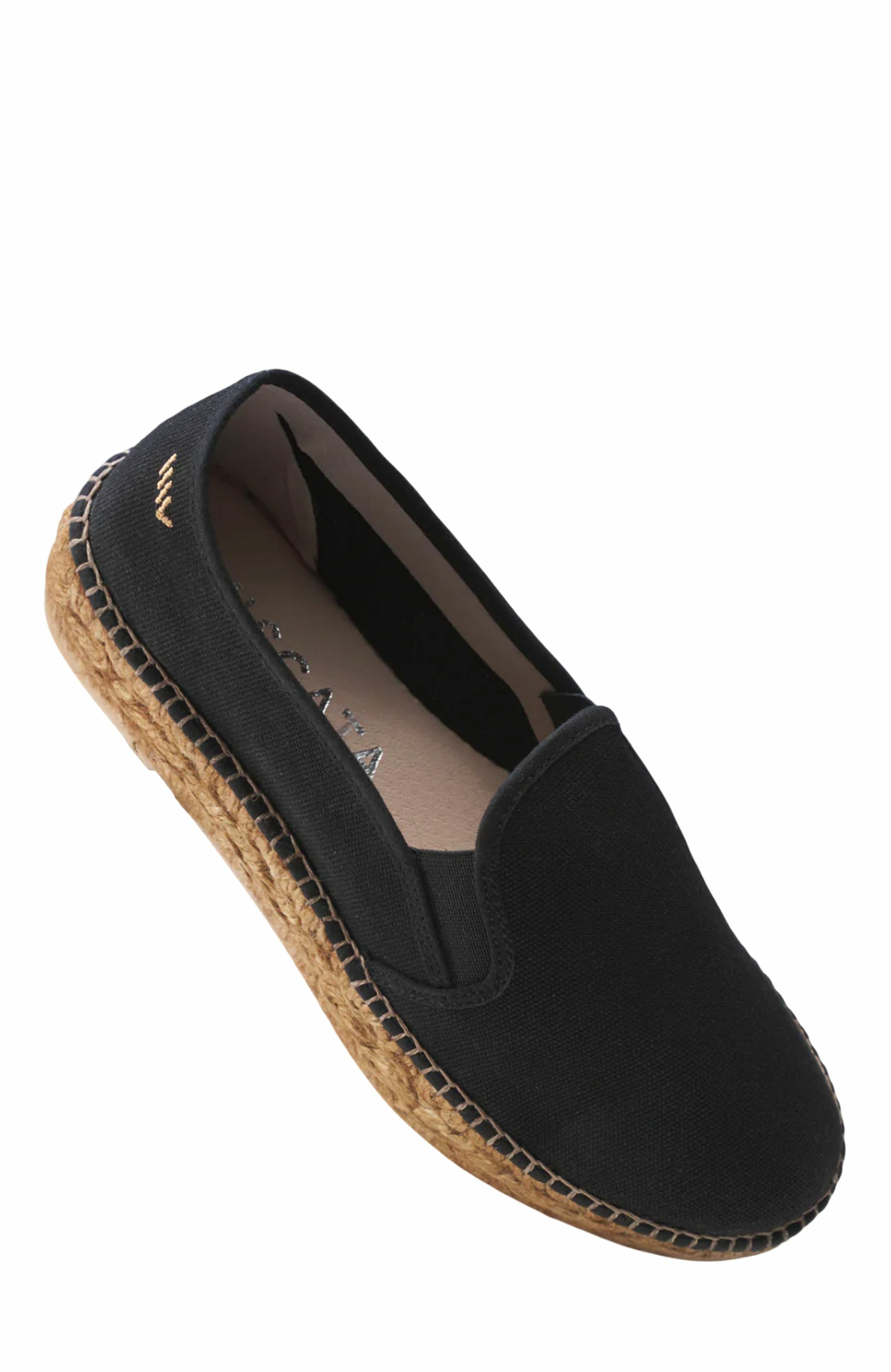 VISCATA Castell Canvas Espadrille Platforms, Alternate, color, Black