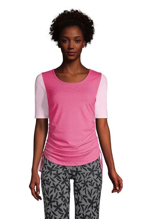 Plus Size Power Performance Elbow Sleeve Drawstring Top