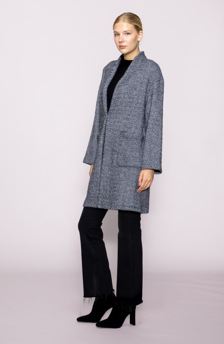 MELLODAY Luxe Knit Topper, Alternate, color, Charcoal Pattern