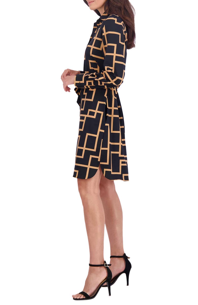 Foxcroft Rocca Maze Print Long Sleeve Shirtdress, Alternate, color, 