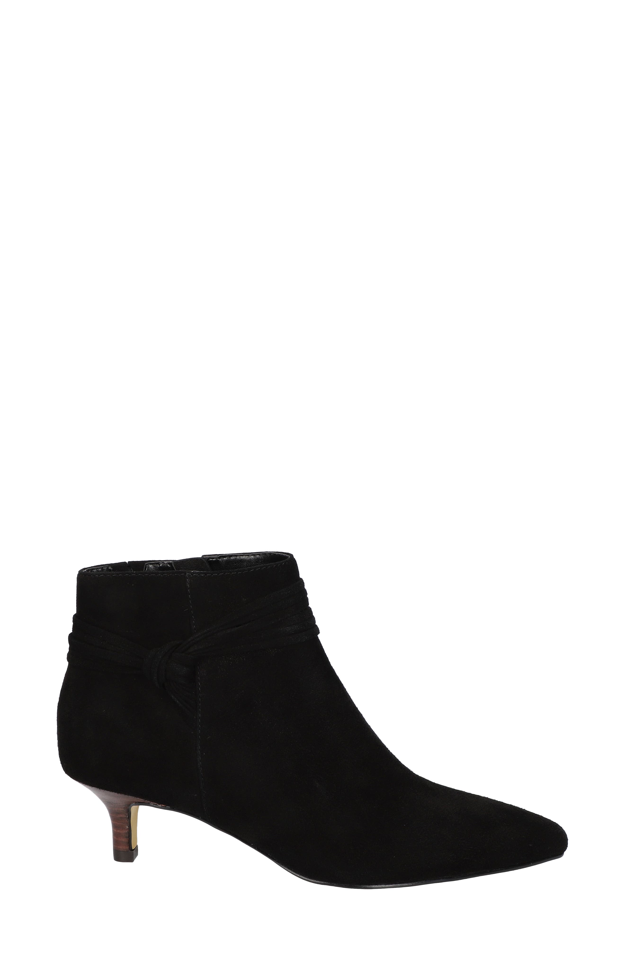 Bella Vita Jani Pointed Toe Bootie, Alternate, color, Black Kidsuede Leather