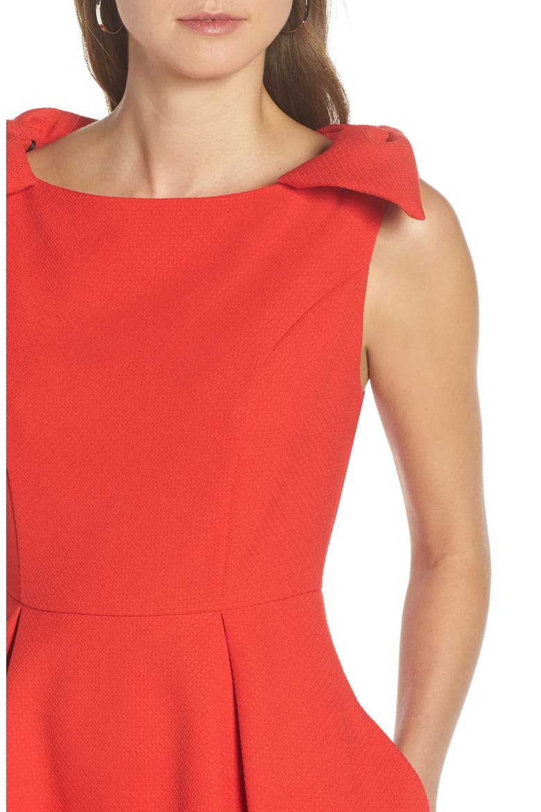 Bow Shoulder Dress, Alternate, color, RED