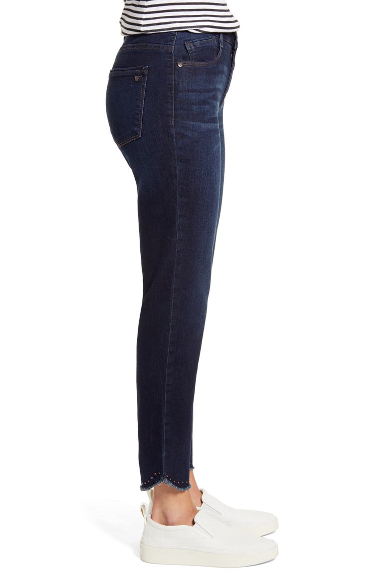 Ab-Solution High Waist Fray Hem Ankle Skinny Jeans, Alternate, color, INDIGO