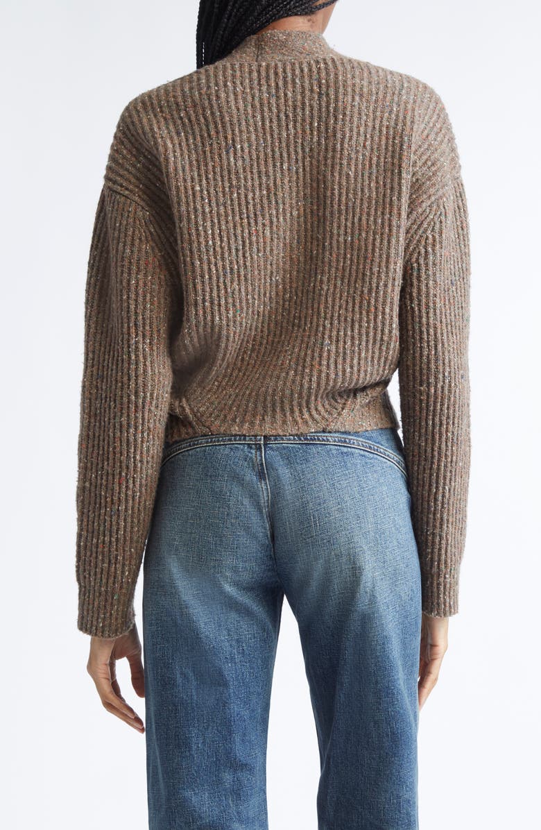 R13 Split Hem Wool Blend Cardigan, Alternate, color, Brown Tweed