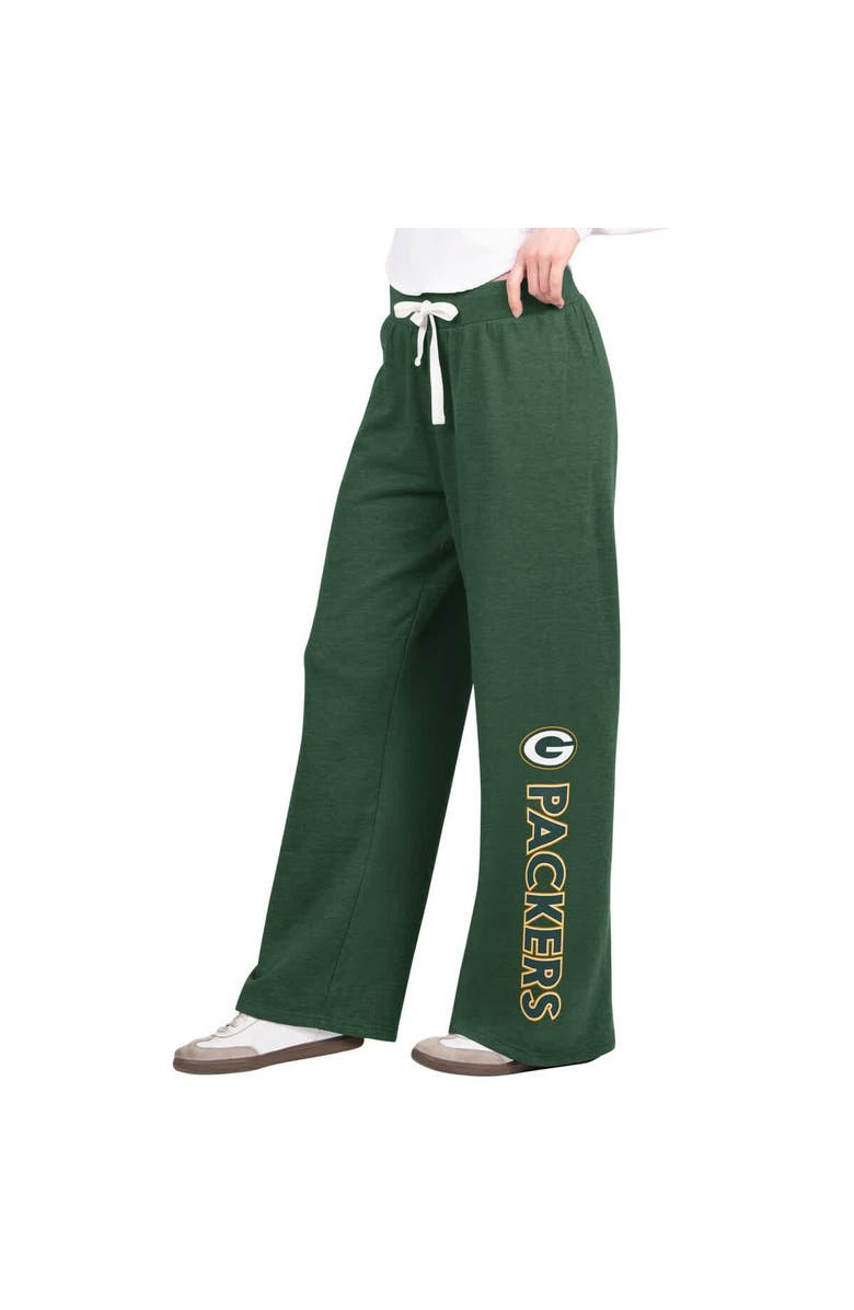 G-III 4HER BY CARL BANKS Women's G-III 4Her by Carl Banks Green Green Bay Packers Field Wide Leg Sweatpants, Main, color, Green