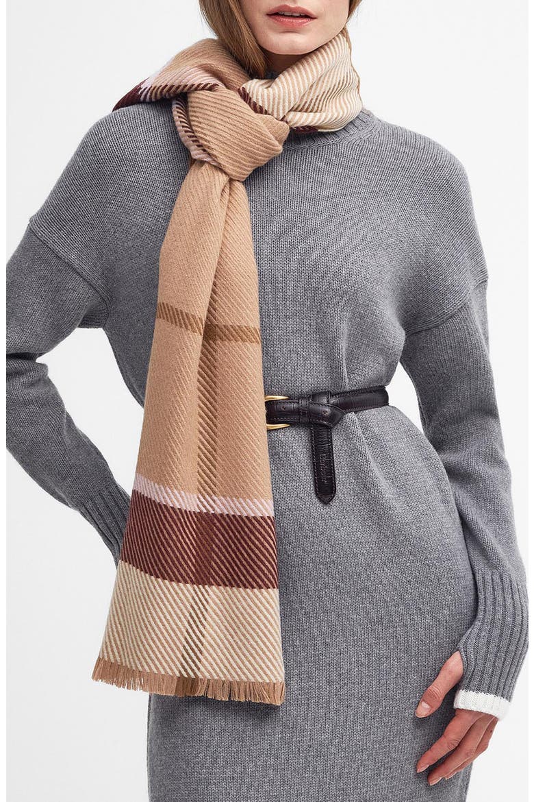 Blair Tartan Scarf, Main, color, MUTED CABERNET PURPLE