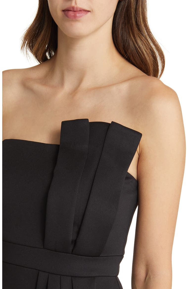 Strapless Scuba Crepe Cocktail Dress, Alternate, color, BLACK