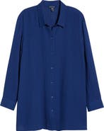 Eileen Fisher Classic Collar Easy Organic Cotton Button-Up Shirt