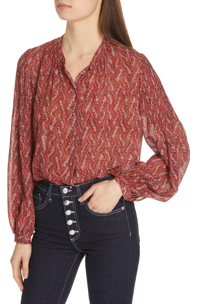 Veronica Beard Nicola Silk Blouse, Alternate, color, 