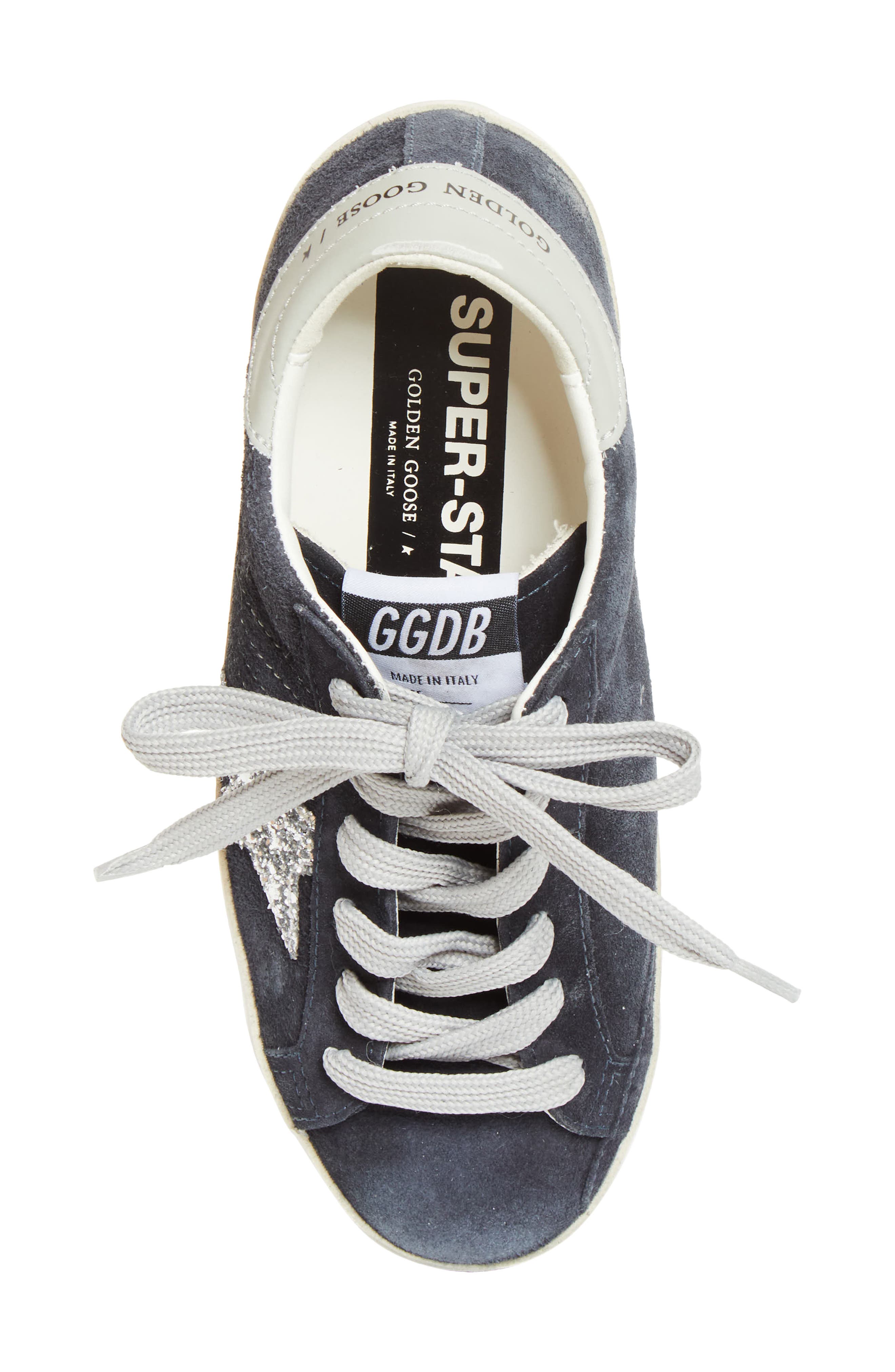 Golden Goose Super-Star Low Top Sneaker, Alternate, color, Navy Blue/ Silver/ Light Gray