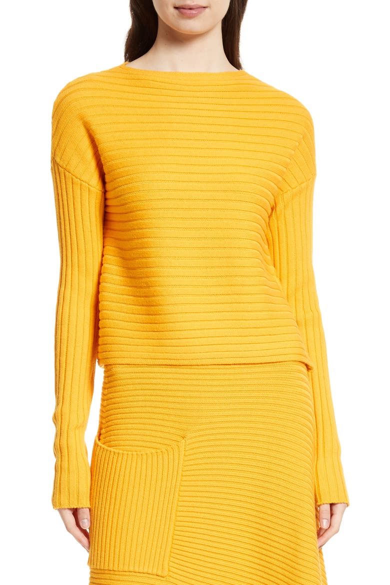 Ribbed Wool Sweater, Main, color, MARMALADE