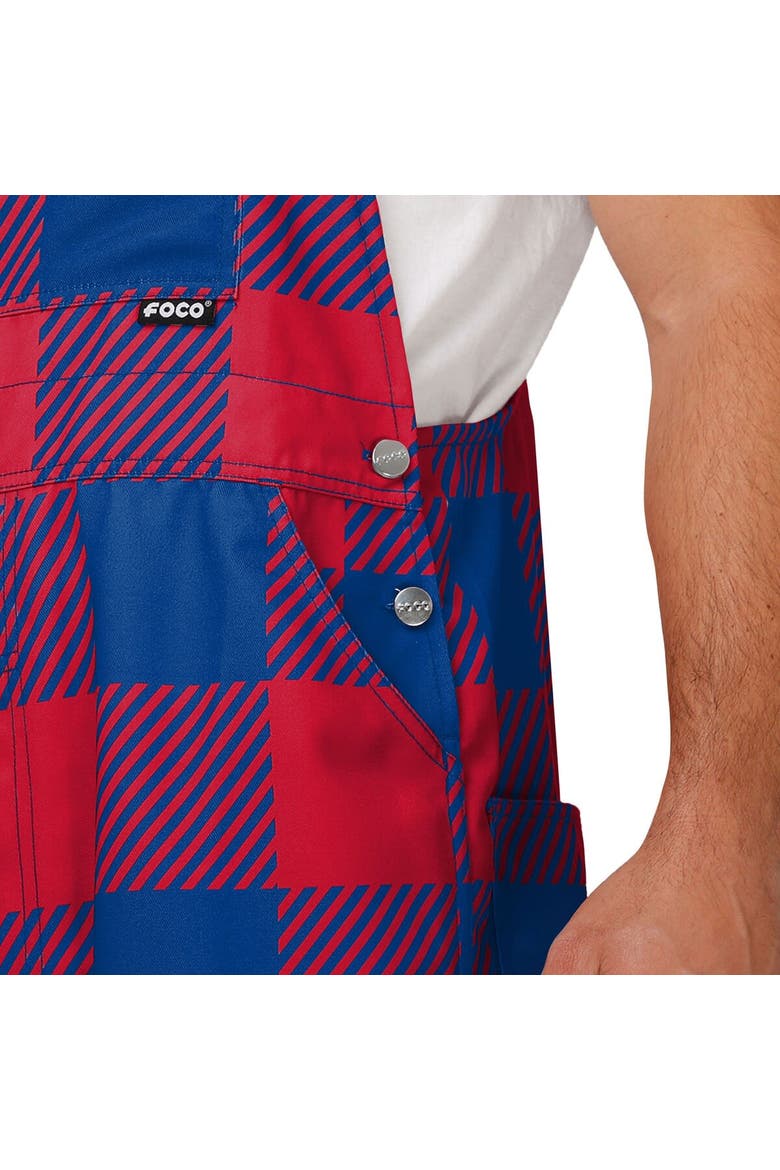 Men's FOCO  Royal New York Giants Big Logo Plaid Overalls, Alternate, color, Royal
