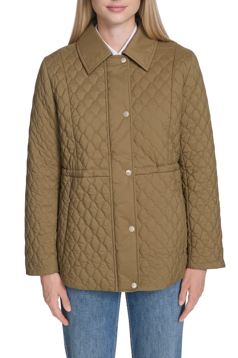 Honeycomb Quilted Jacket, Main, color, OLIVE