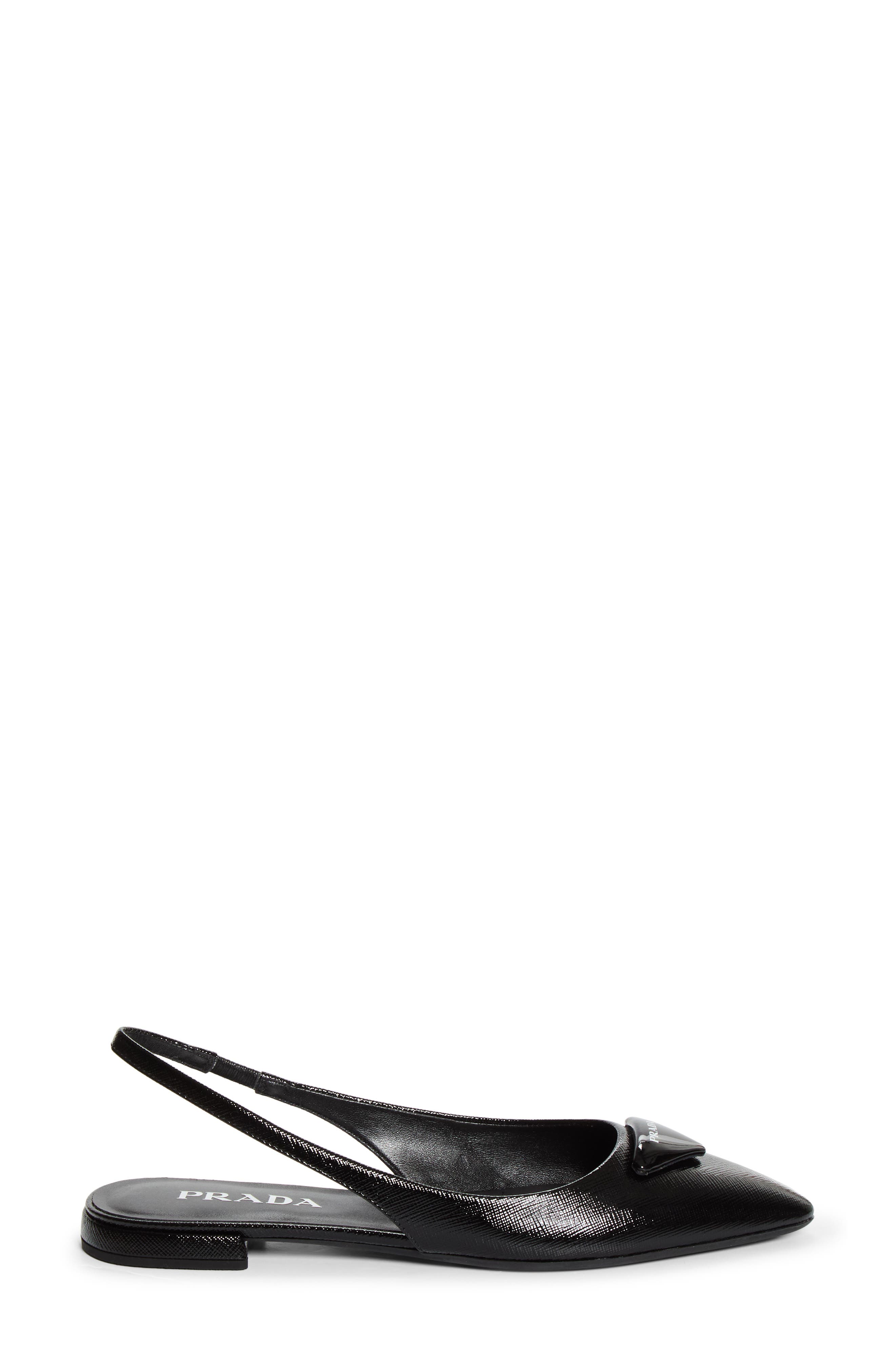 Puffy Logo Slingback Ballet Flat, Alternate, color, NERO